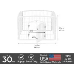IRIS USA 4-8 Panel Dog Exercise Playpen With Door -Pet Dog Supply Store 65439 PT1. AC SS1800 V1618946254