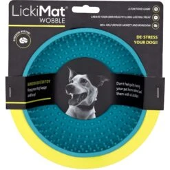 LickiMat Wobble Slow Feeder Dog Bowl, Turquoise