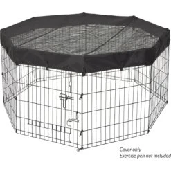 MidWest Exercise Pen Top Fabric Mesh Sunscreen Accessory, Octagonal Configuration, Black -Pet Dog Supply Store 655470 PT6. AC SS1800 V1700156096