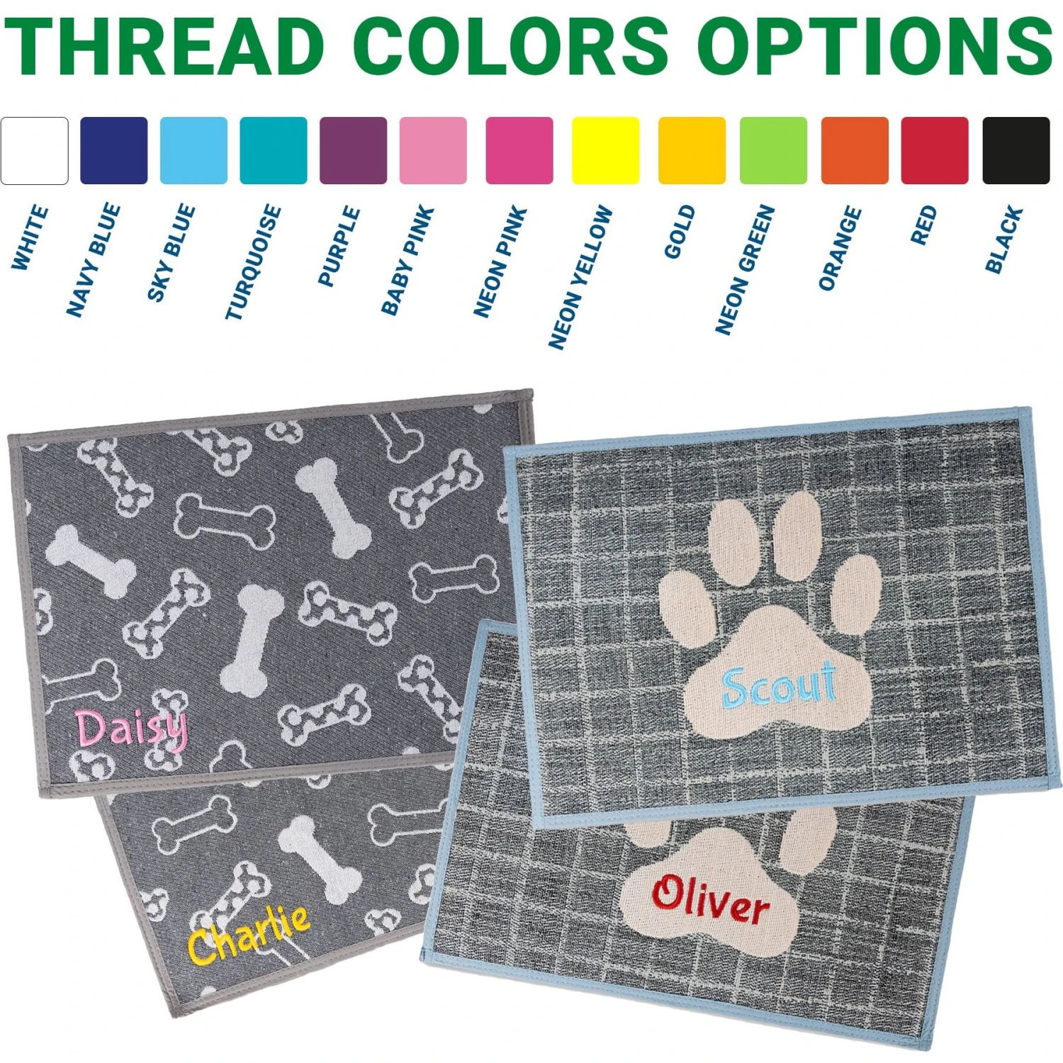 GoTags Bone Personalized Dog & Cat Feeding Mat 5 GoTags Bone Personalized Dog & Cat Feeding Mat - Image 3