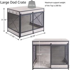 Unipaws Furniture Style Sliding Door Dog Crate -Pet Dog Supply Store 661142 PT5. AC SS1800 V1666299307