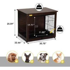 Coziwow Furniture Style Dog Crate With Removable Tray, Walnut -Pet Dog Supply Store 661310 PT2. AC SS1800 V1669099017