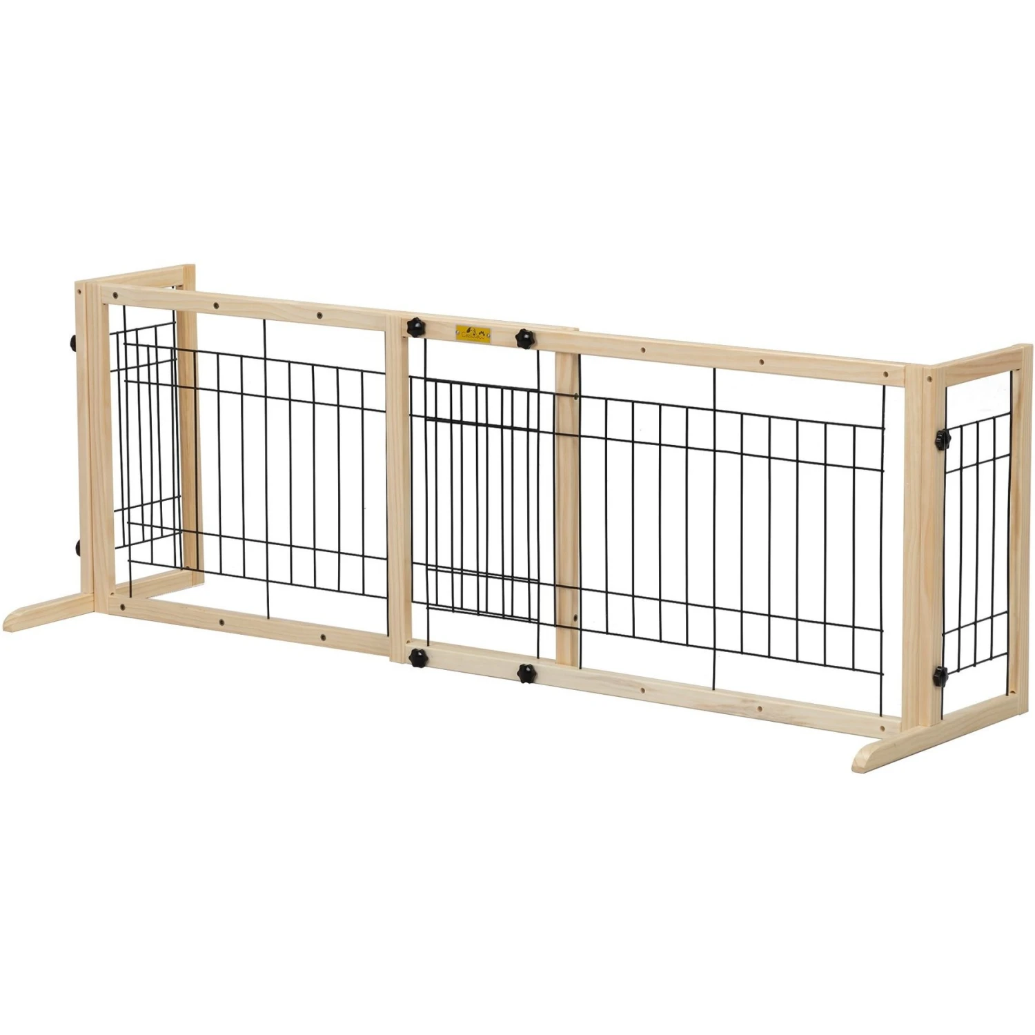 Coziwow 21-in Adjustable Extra Wide Freestanding Dog Gate, Natural Wood 5 Coziwow 21-in Adjustable Extra Wide Freestanding Dog Gate, Natural Wood - Image 3