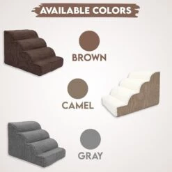 Precious Tails High Density Foam Scalloped Sherpa Top 4 Steps Dog & Cat Stair -Pet Dog Supply Store 674982 PT6. AC SS1800 V1665779605