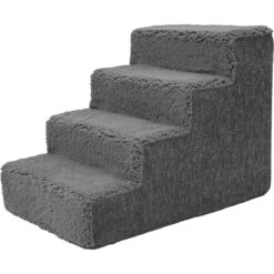 Precious Tails High Density Foam Sherpa Top 4 Steps Dog & Cat Stair