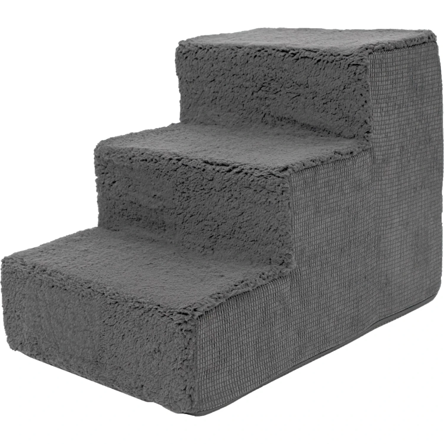 Precious Tails High Density Foam Sherpa Top 3 Steps Dog & Cat Stair 3 Precious Tails High Density Foam Sherpa Top 3 Steps Dog & Cat Stair