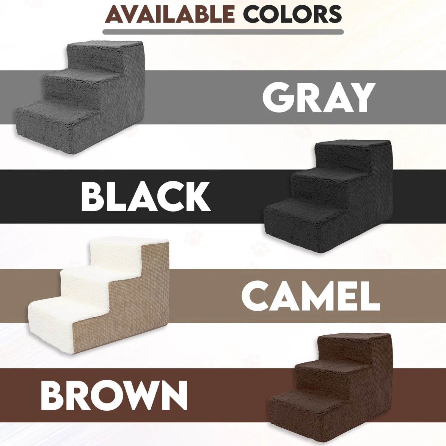 Precious Tails High Density Foam Sherpa Top 3 Steps Dog & Cat Stair 9 Precious Tails High Density Foam Sherpa Top 3 Steps Dog & Cat Stair - Image 7