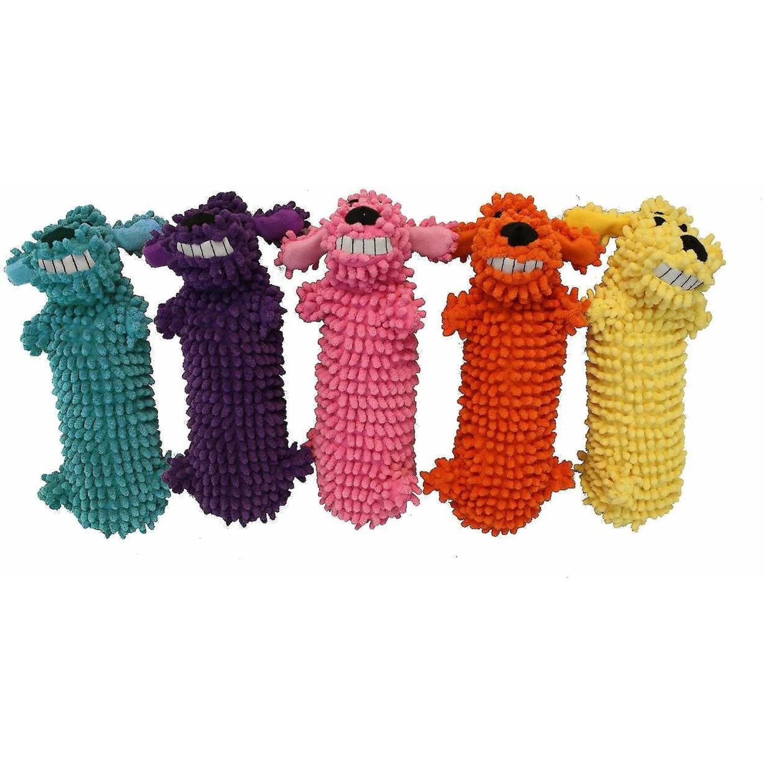 Multipet Loofa Floppy Water Bottle Buddies Squeaky Plush Dog Toy, Color Varies 4 Multipet Loofa Floppy Water Bottle Buddies Squeaky Plush Dog Toy, Color Varies - Image 2
