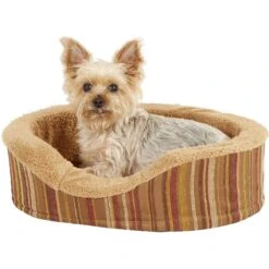 Petmate Antimicrobial Deluxe Bolster Cat & Dog Bed With Removable Cover, Color Varies -Pet Dog Supply Store 68558 PT3. AC SS1800 V1566239872
