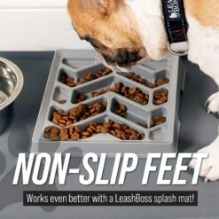 Leashboss Flat Face Slow Feeder Dog Bowl, Small/Medium -Pet Dog Supply Store 695078 PT7. AC SS1800 V1701379390
