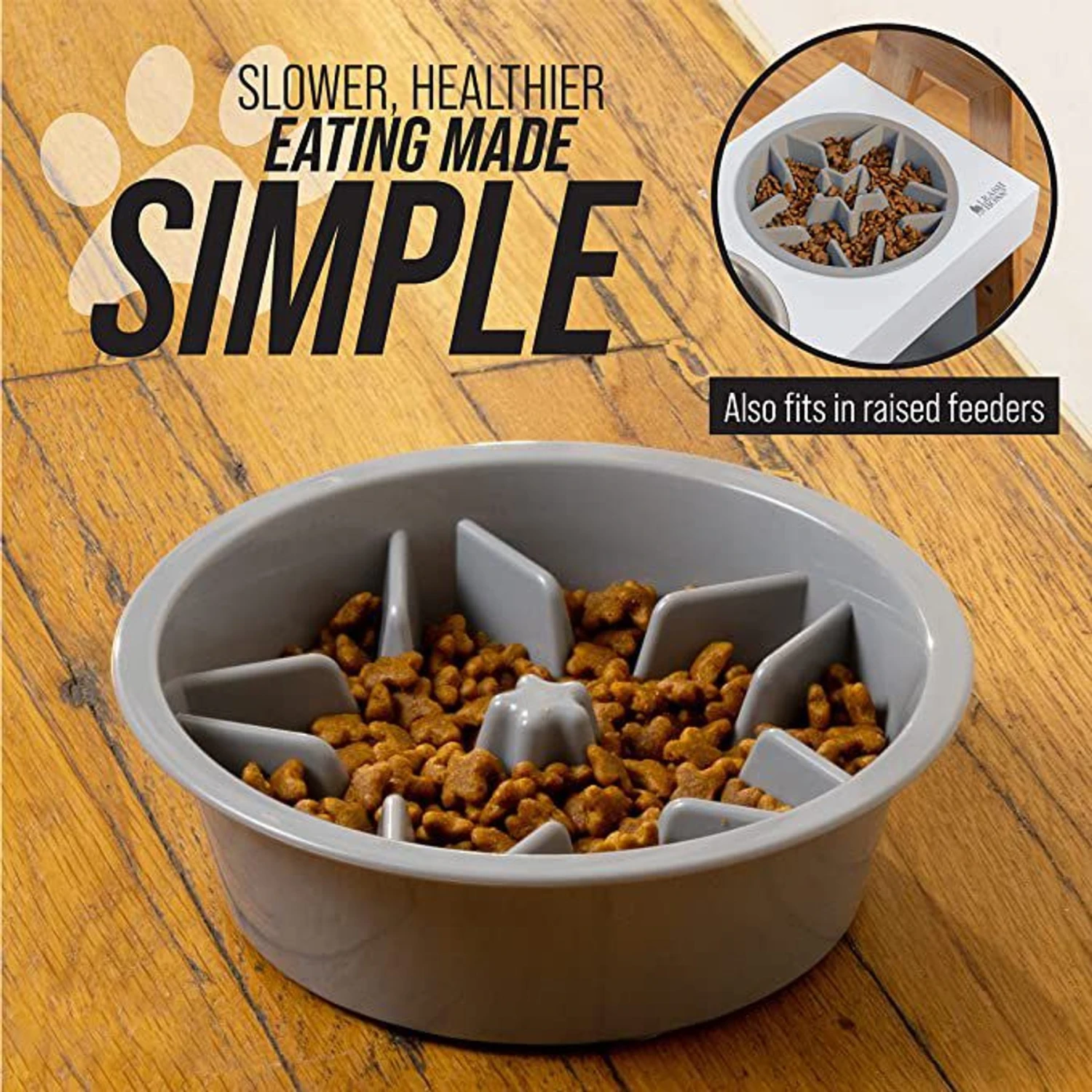 Leashboss Raised Pet Feeders Slow Feed Dog Bowl 4 Leashboss Raised Pet Feeders Slow Feed Dog Bowl - Image 2