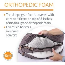 K&H Pet Products Orthopedic Bolster Cat & Dog Bed -Pet Dog Supply Store 69694 PT2. AC SS1800 V1637625805