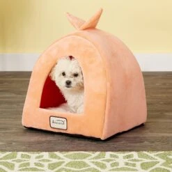 Armarkat Cave Shape Covered Cat & Dog Bed, Orange/Ivory -Pet Dog Supply Store 70089 PT3. AC SS1800 V1570547537