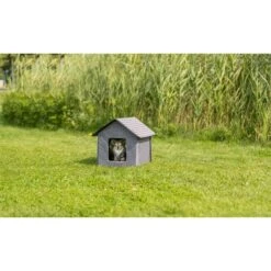 TRIXIE Insulated Outdoor Cat & Dog House, Gray -Pet Dog Supply Store 701646 PT2. AC SS1800 V1668550302