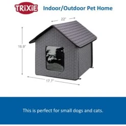 TRIXIE Insulated Outdoor Cat & Dog House, Gray -Pet Dog Supply Store 701646 PT6. AC SS1800 V1668547817