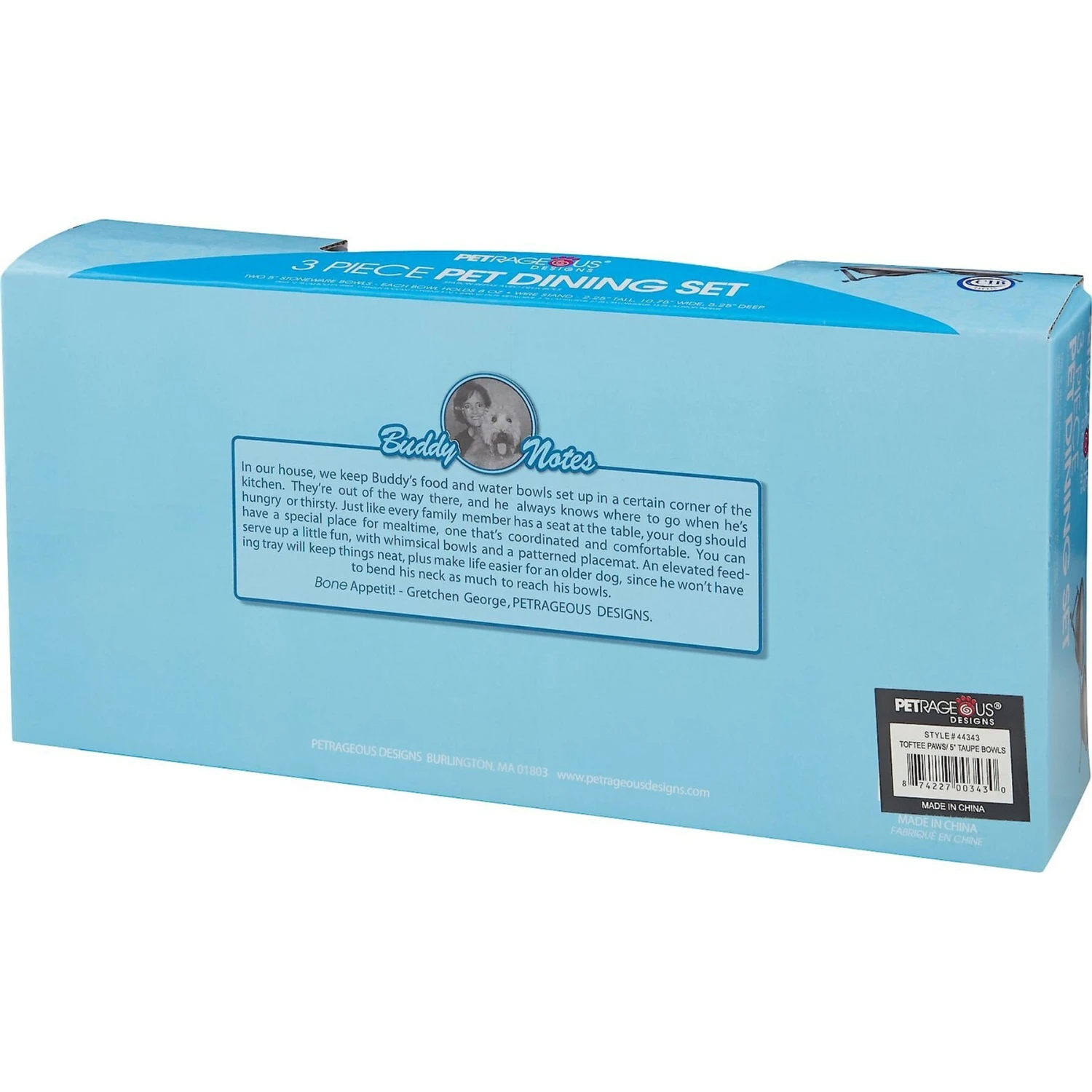 PetRageous Designs Toftee's Paws Double Diner Elevated Pet Bowls 9 PetRageous Designs Toftee's Paws Double Diner Elevated Pet Bowls - Image 7