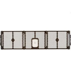 MyPet Extra Wide Cat & Dog Gate With Pet Door, Brown -Pet Dog Supply Store 711758 PT2. AC SS1800 V1670434186