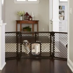 MyPet Extra Wide Cat & Dog Gate With Pet Door, Brown -Pet Dog Supply Store 711758 PT3. AC SS1800 V1670434302