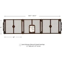 MyPet Extra Wide Cat & Dog Gate With Pet Door, Brown -Pet Dog Supply Store 711758 PT5. AC SS1800 V1670437660