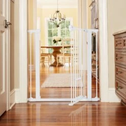 MyPet Tall & Wide Walk Thru Easypass Cat & Dog Gate, White -Pet Dog Supply Store 711774 PT2. AC SS1800 V1670434301