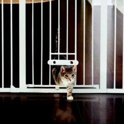 MyPet Extra Tall & Wide Walk Thru Easypass Cat & Dog Gate, White -Pet Dog Supply Store 711790 PT2. AC SS1800 V1670438288