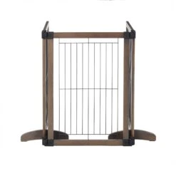 MyPet Extra Wide Versa-Lock Freestanding Cat & Dog Gate, Woodtone -Pet Dog Supply Store 711838 PT6. AC SS1800 V1670439431