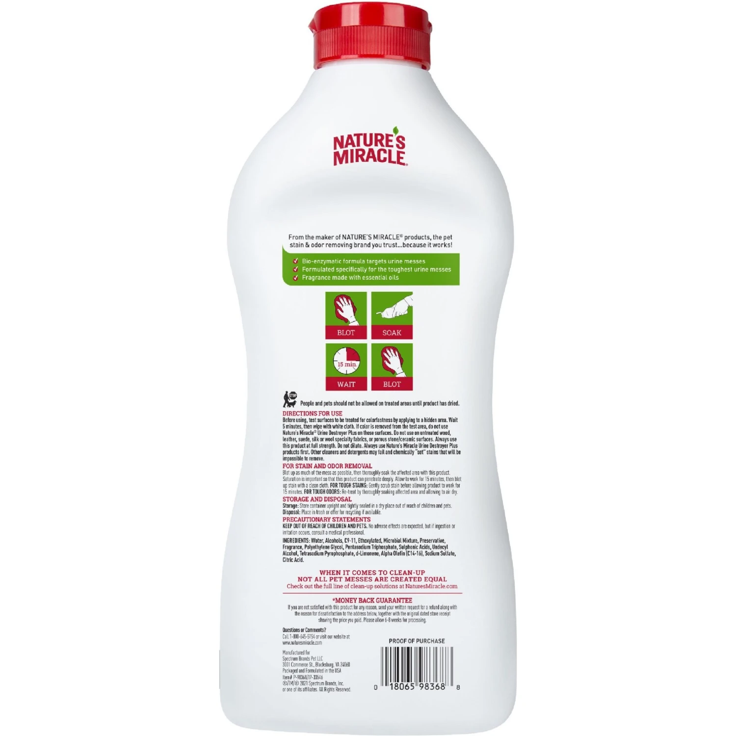 Nature's Miracle Urine Destroyer Plus Carpet Deodorizer, 32-oz Bottle 4 Nature's Miracle Urine Destroyer Plus Carpet Deodorizer, 32-oz Bottle - Image 2
