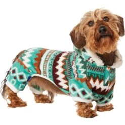 Frisco Fairisle Cozy Plush Fleece Dog & Cat PJs, Green