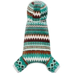 Frisco Fairisle Cozy Plush Fleece Dog & Cat PJs, Green -Pet Dog Supply Store 719054 PT4. AC SS1800 V1692720279