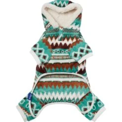 Frisco Fairisle Cozy Plush Fleece Dog & Cat PJs, Green -Pet Dog Supply Store 719054 PT5. AC SS1800 V1692720277