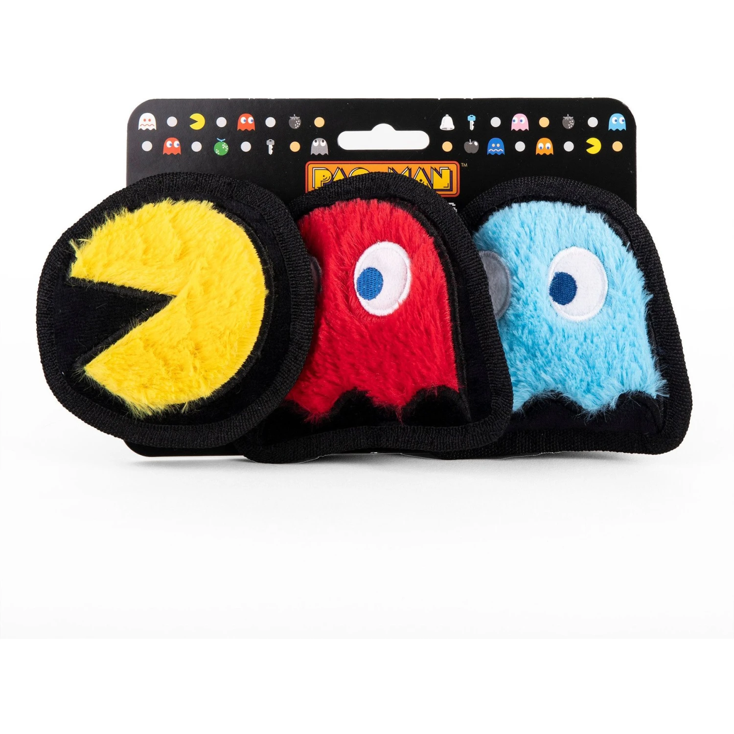 Fetch For Pets Pac-Man Pac-Man, Inky, & Blinky Silo Plush Squeaky Dog Toy, 3 Count 3 Fetch For Pets Pac-Man Pac-Man, Inky, & Blinky Silo Plush Squeaky Dog Toy, 3 Count