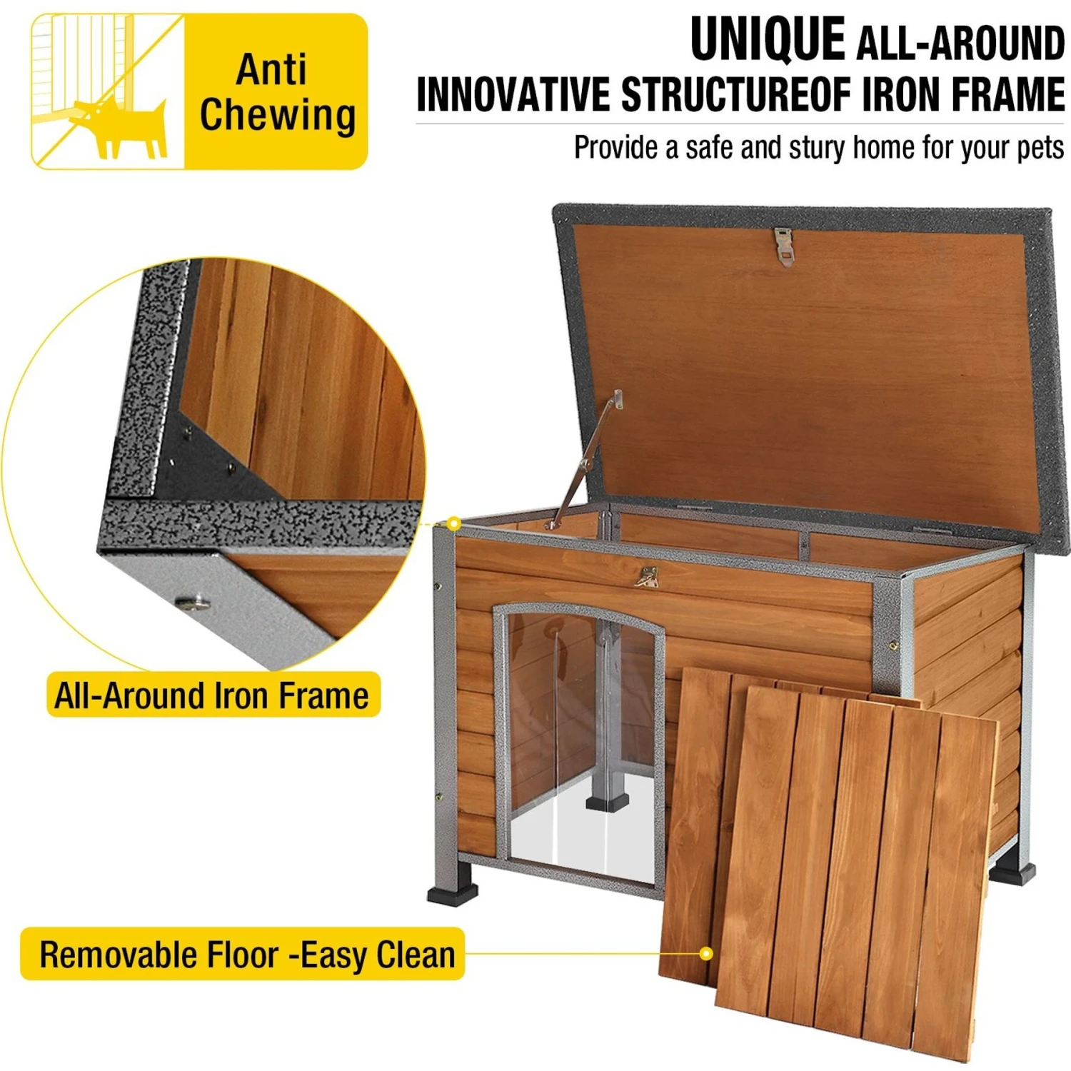 Aivituvin Wooden Heavy Duty Dog House 6 Aivituvin Wooden Heavy Duty Dog House - Image 4