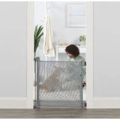 Carlson Pet Products Retractable Safety Dog Gate, Gray, Large -Pet Dog Supply Store 735742 PT3. AC SS1800 V1670533364