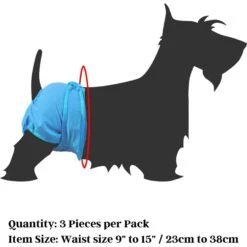 SunGrow Reusable Female Cat & Dog Diapers For Heat Cycle, 9-in To 15-in Waist, 3 Count -Pet Dog Supply Store 741558 PT5. AC SS1800 V1694458830