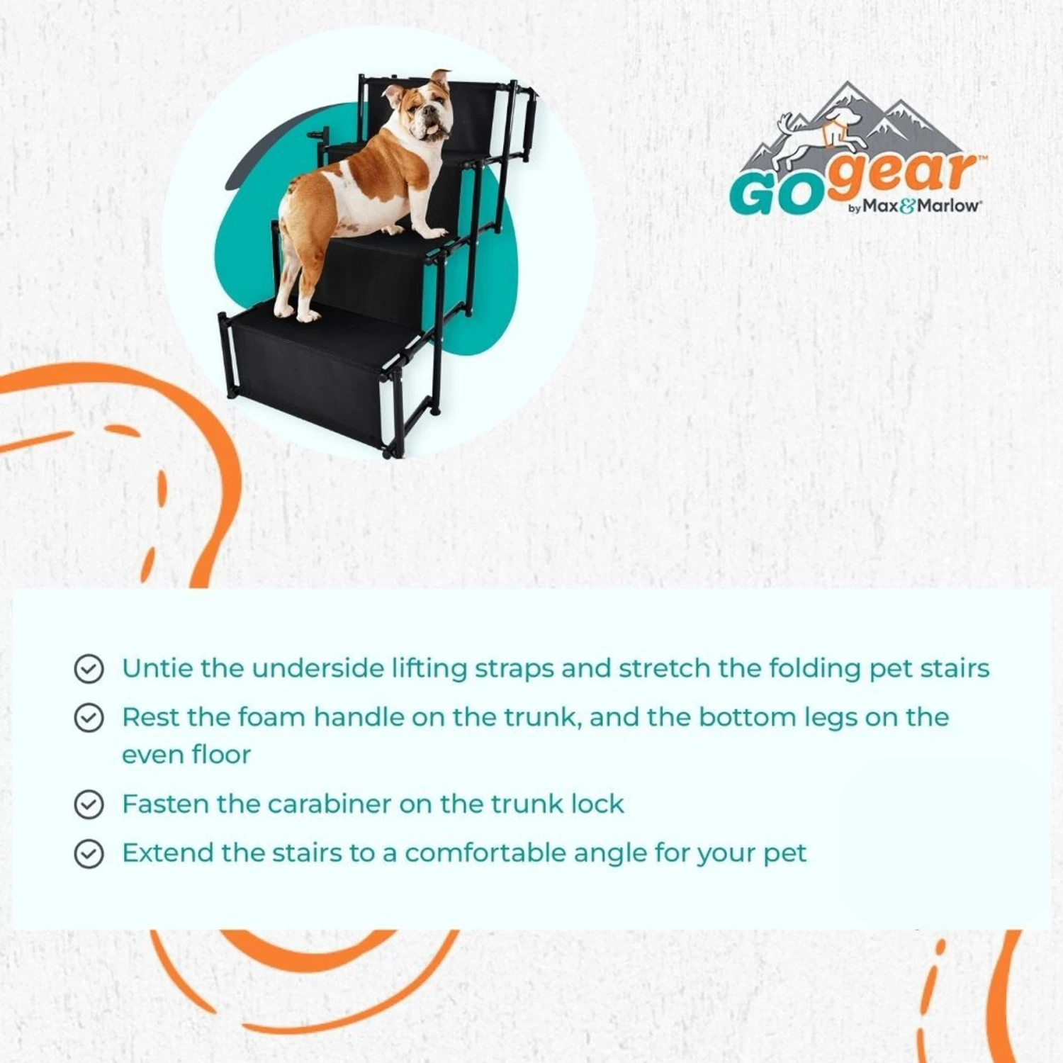 Max & Marlow Go Gear Portable Anti-Slip Safety Dog Stairs, Black, Large 6 Max & Marlow Go Gear Portable Anti-Slip Safety Dog Stairs, Black, Large - Image 4