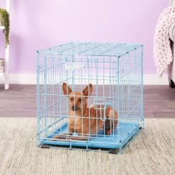 MidWest ICrate Single Door Collapsible Wire Dog Crate, Blue -Pet Dog Supply Store 74292 PT5. AC SS1800 V1562173096