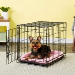 MidWest Quiet Time Fashion Plush Bolster Dog Crate Mat, Pink -Pet Dog Supply Store 74336 PT2. AC SS1800 V1542224583