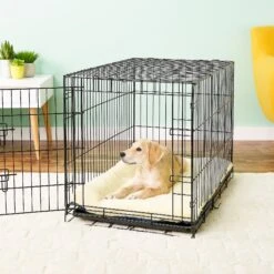 MidWest Quiet Time Fleece Reversible Dog Crate Mat, Blue Paw Print -Pet Dog Supply Store 74365 PT3. AC SS1800 V1542225482