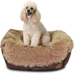 HappyCare Textiles Calming Durable Bolster Dog Bed