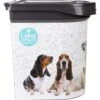 Pounce + Fetch Air Tight Cat & Dog Food Storage Container On Wheels With Scoop & Lock Cover, White, 33-lit -Pet Dog Supply Store 763982 MAIN. AC SS1800 V1683311552