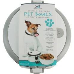 Pounce + Fetch Round 2-Tier Stainless Steel Insulated Cat & Dog Bowls -Pet Dog Supply Store 763998 PT2. AC SS1800 V1676747366