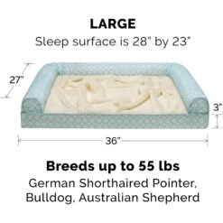 FurHaven Plush Fur & Diamond Print Nest-Top Cooling Gel Sofa Cat & Dog Bed -Pet Dog Supply Store 768886 PT1. AC SS1800 V1688735868