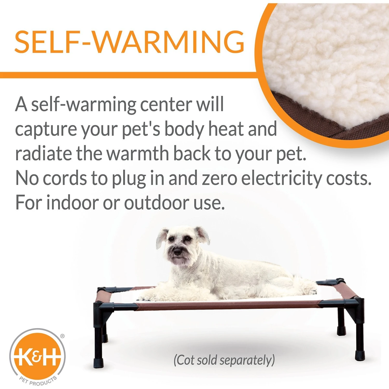 K&H Pet Products Self-Warming Cot Cover For Elevated Dog Bed 6 K&H Pet Products Self-Warming Cot Cover For Elevated Dog Bed - Image 4