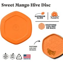 Project Hive Pet Company Hive Sweet Mango Scented Disc & Lick Mat Dog Toy, Orange -Pet Dog Supply Store 806094 PT2. AC SS1800 V1683561631
