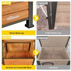 Aivituvin Strong Iron Frame Outdoor Dog House With Porch, Small -Pet Dog Supply Store 812766 PT3. AC SS1800 V1679591652