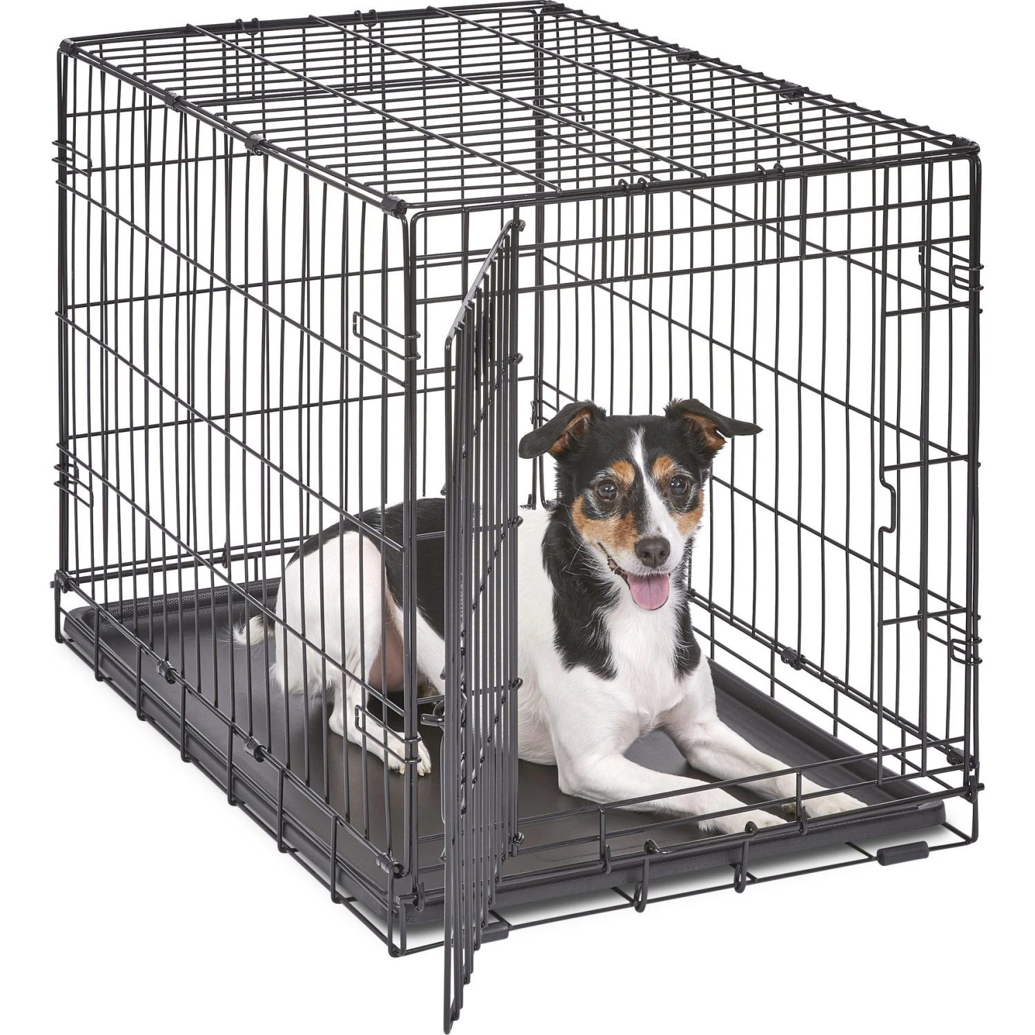 MidWest ICrate Fold & Carry Single Door Collapsible Wire Dog Crate & MidWest Steel Pet Gate 4 MidWest ICrate Fold & Carry Single Door Collapsible Wire Dog Crate & MidWest Steel Pet Gate - Image 2