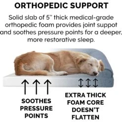 FurHaven Plush Fur & Almond Print Orthopedic Deluxe L-Chaise Sofa Cat & Dog Bed -Pet Dog Supply Store 824582 PT6. AC SS1800 V1703798159