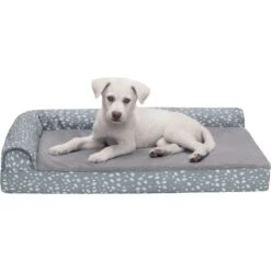 FurHaven Plush Fur & Almond Print Memory Foam Top Deluxe L-Chaise Sofa Cat & Dog Bed -Pet Dog Supply Store 824686 PT3. AC SS1800 V1703798352