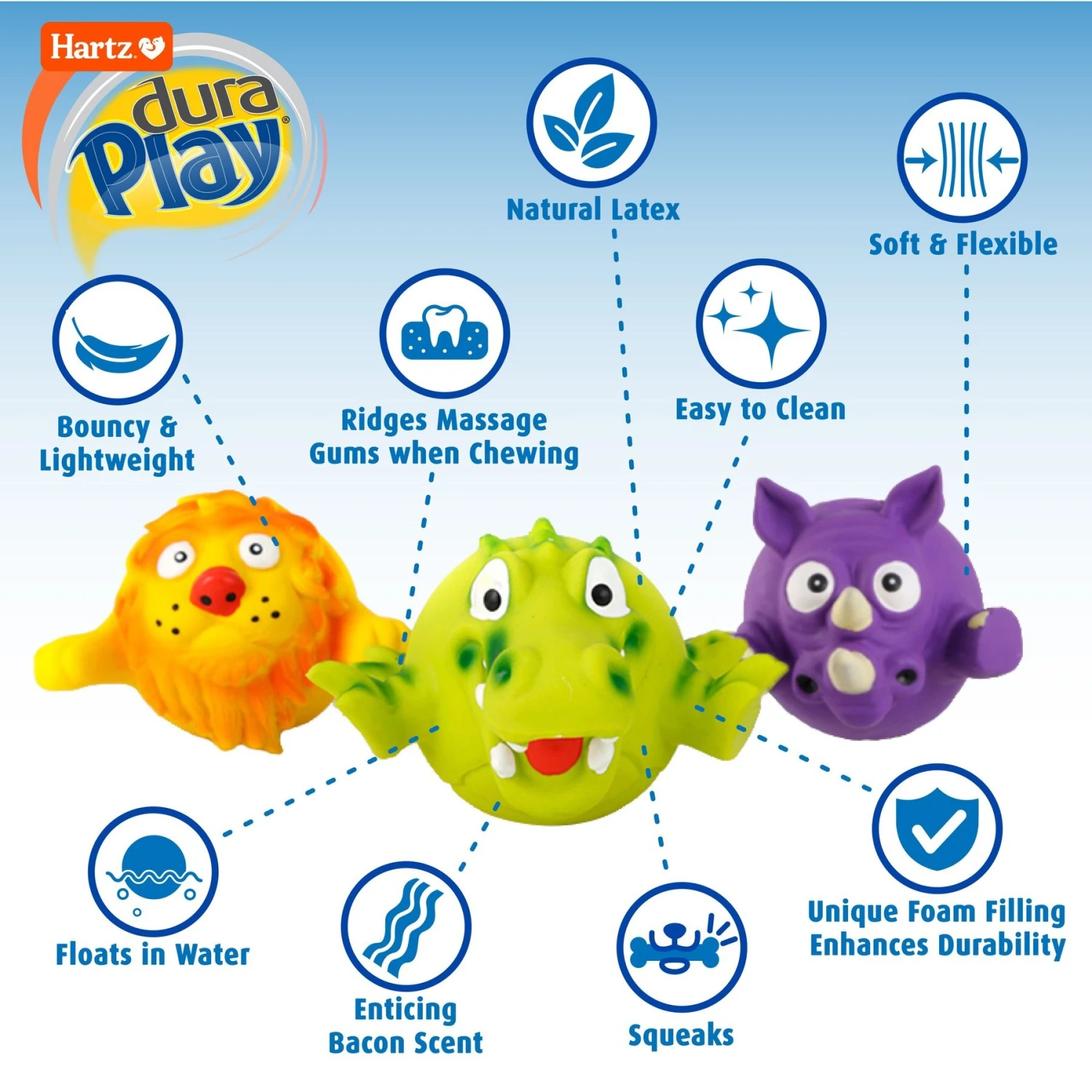 Hartz Zoo Balloons Squeaky Latex Dog Toy, Character Varies 4 Hartz Zoo Balloons Squeaky Latex Dog Toy, Character Varies - Image 2