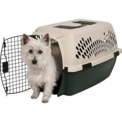 Petmate Ruff Maxx Dog & Cat Kennel, Off White/Green -Pet Dog Supply Store 83941 PT3. AC SS1800 V1569016038